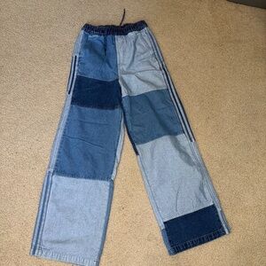 adidas Originals Blue Patchwork Wide Leg Pants